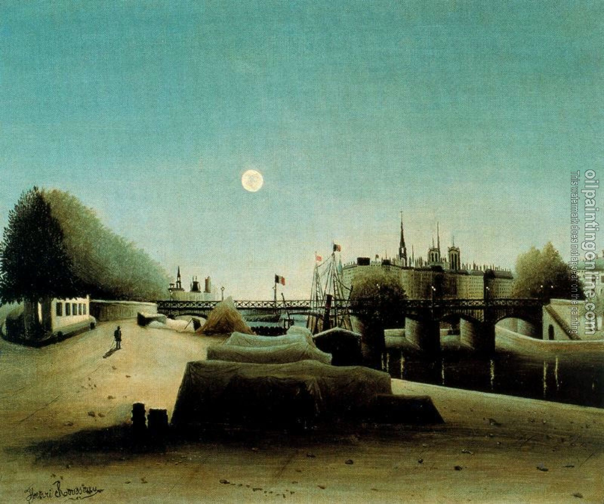 Henri Rousseau - A View of the Ile Saint Louis from Port Saint Nicolas Evening
